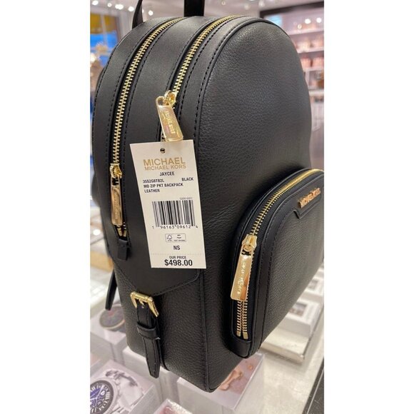 Michael Kors backpack jaycee medium leather backpack black